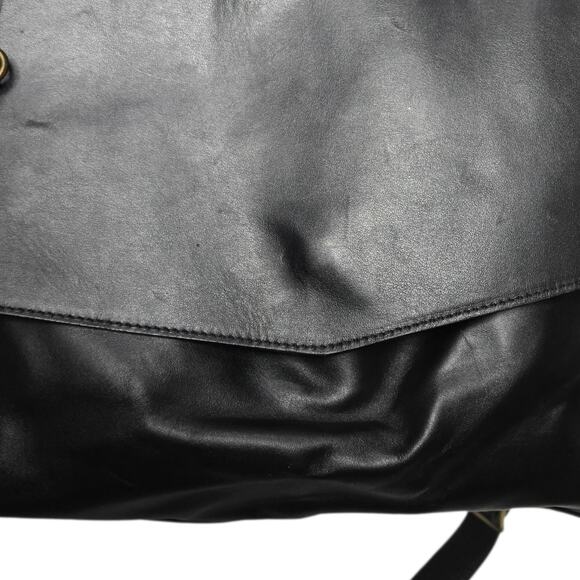 CORSIA Leather Tote Bag Satchel Black Crossbody Strap Handle Carryall Structured - Picture 10 of 15